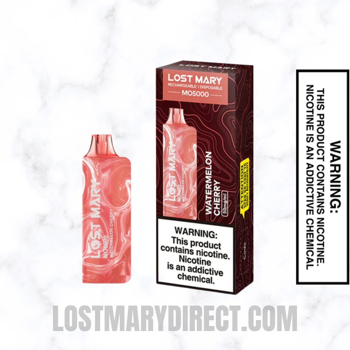 Watermelon Cherry Lost Mary MO5000 Disposable Vape With Package Box