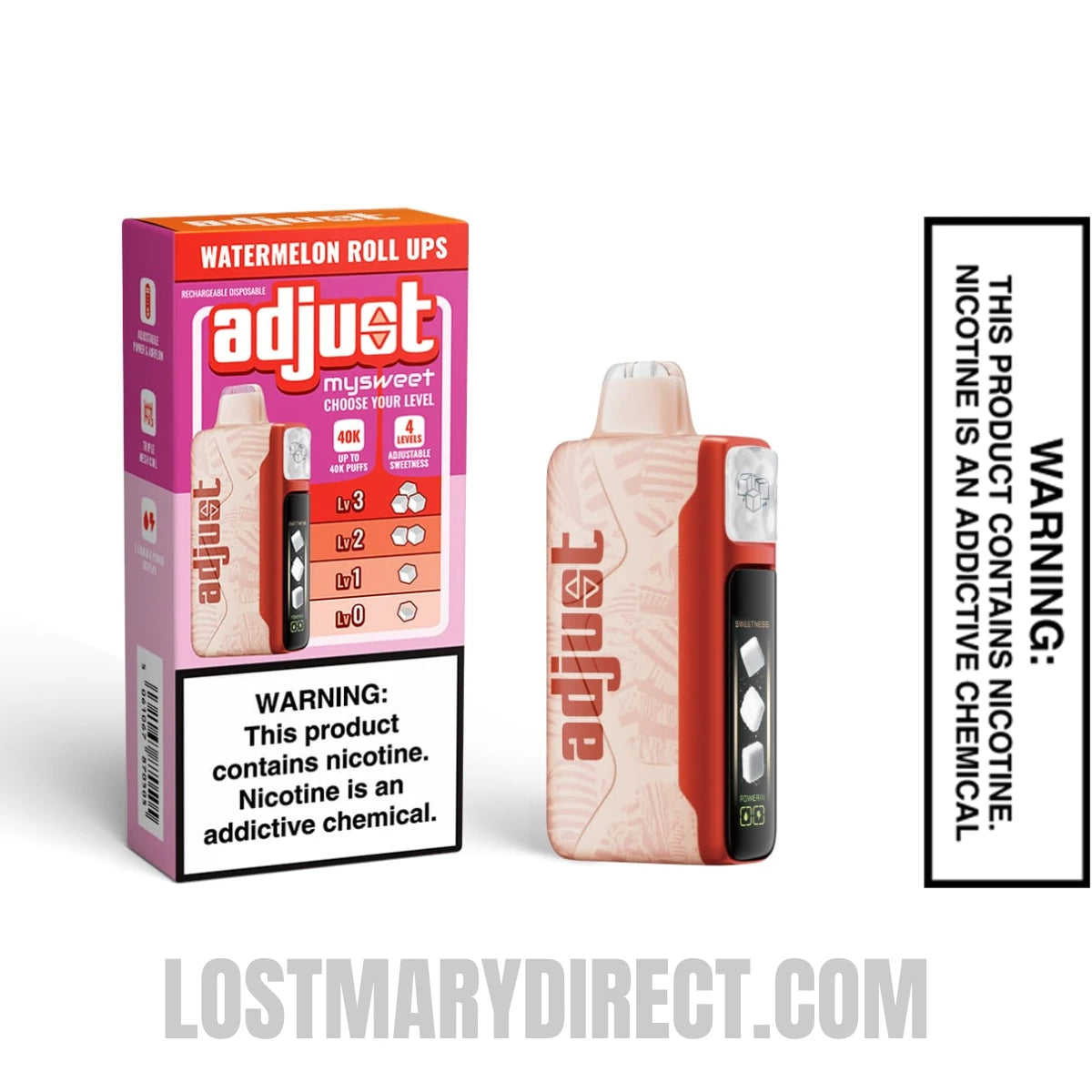 Watermelon Roll Ups Adjust MySweet 40K Disposable Vape with Package Box