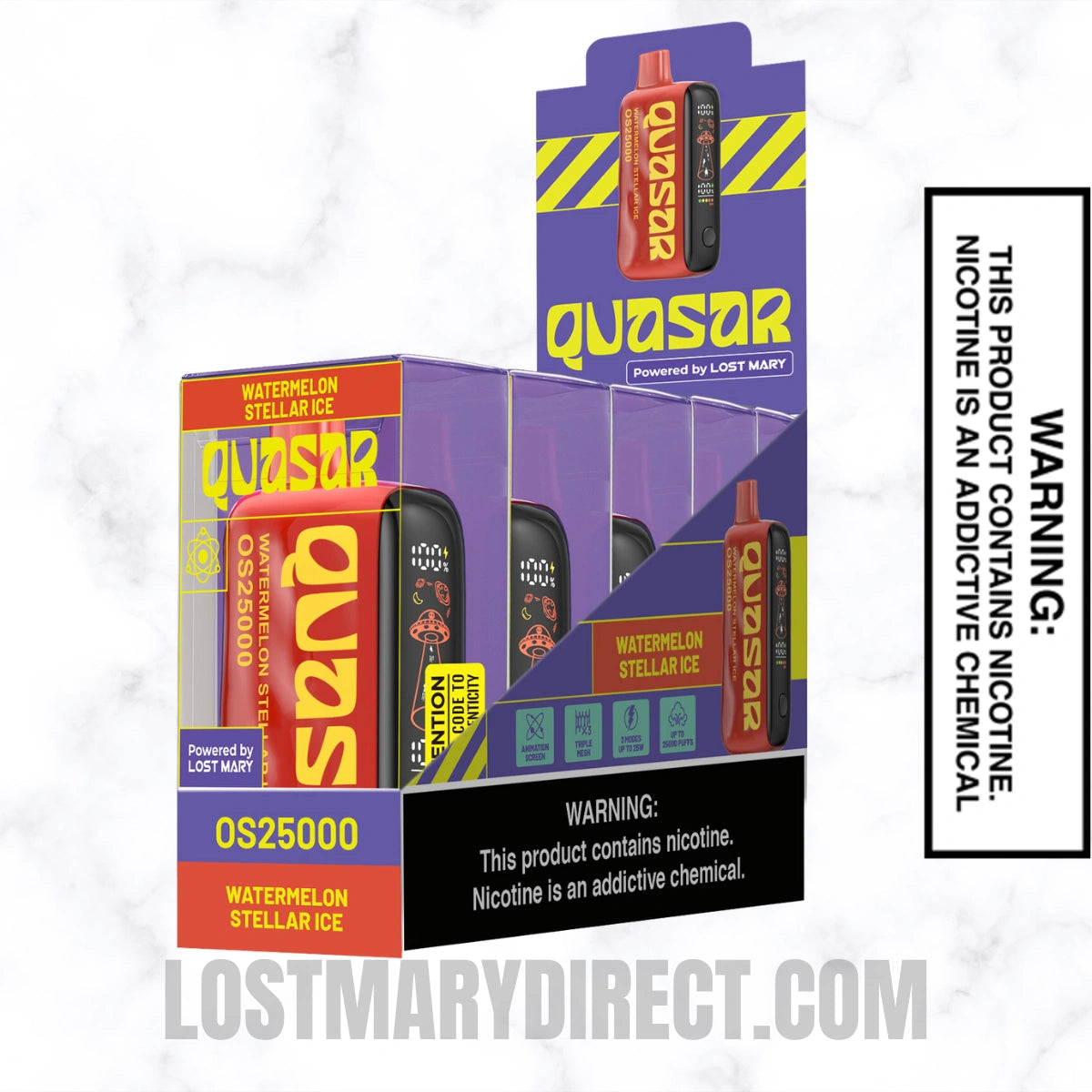 Watermelon Stellar  Lost Mary Quasar OS25000 Diposable Vape with pack of 5