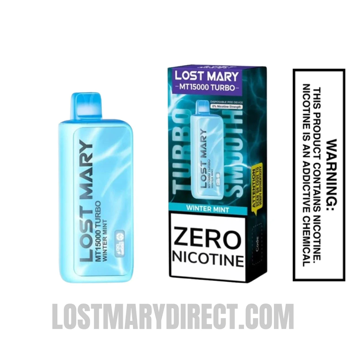 Winter Mint Lost Mary MT15000 Turbo Vape - 0% Nic With Package Box